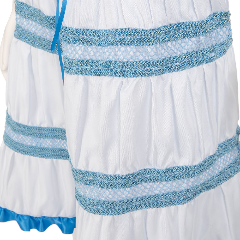 Final Fantasy VII Rebirth Aerith Gainsborough Blue White Dress Cosplay Costume - Tophatter Daily Deals