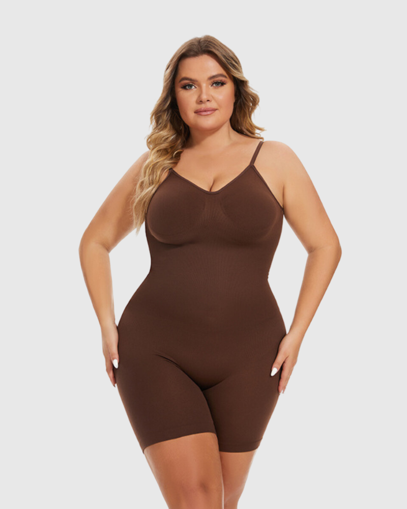 Revenge Body Low Back Snatched Bodysuit Mocha Sculpting Bodysuit - Tophatter Daily Deals