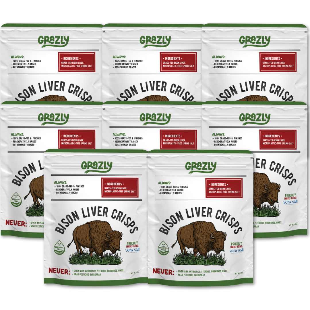 Bison Liver Crisps - 100% Grass-Fed/Finished Plain 8 Pack Health & Wellness - Tophatter Daily Deals