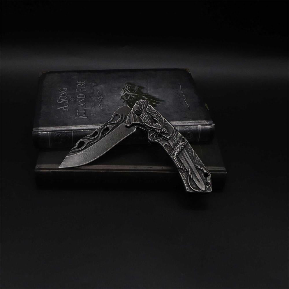 Cool Dragon With Sword Folding Knife - Tophatter Daily Deals