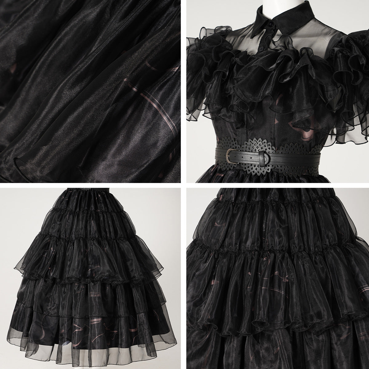 Wednesday The Addams Family (2022 TV Series) Wednesday Black Raval Ball Dress Cosplay Costume Costume - Tophatter Daily Deals