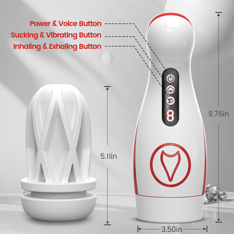 Valeria - 7 Suction Vibrations Voice Moans Masturbator Immersive Interaction Stroker - Tophatter Daily Deals