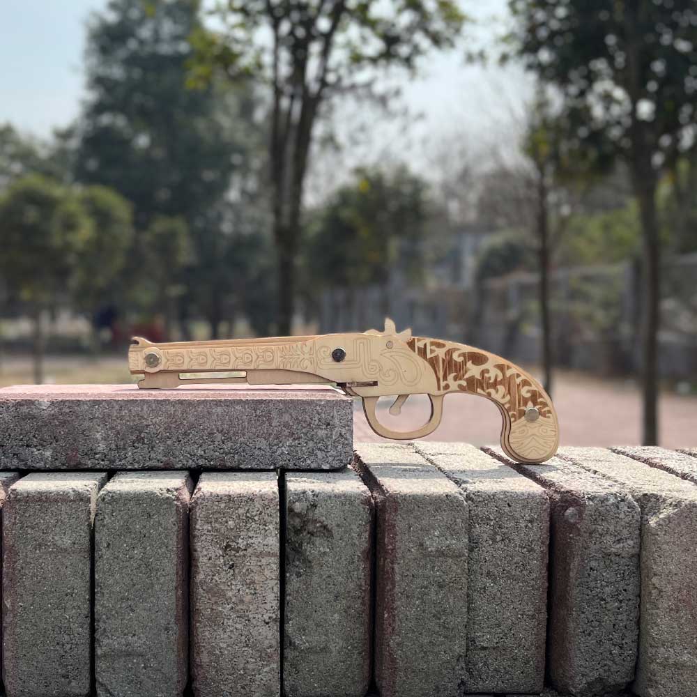 Assembled Firelock Wooden Rubber Band Gun Model Kit - Tophatter Daily Deals