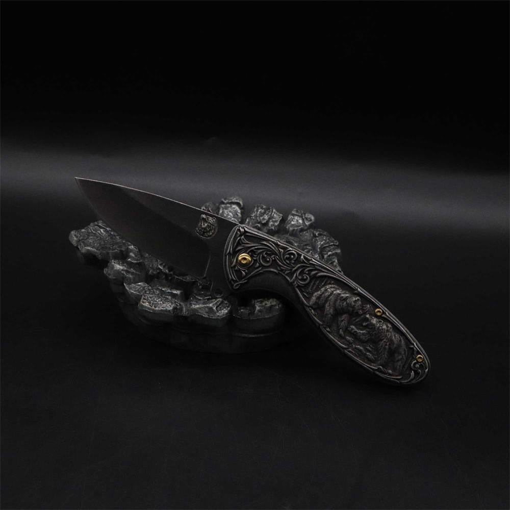 Brown Bear 3D Relief Folding Knife - Tophatter Daily Deals