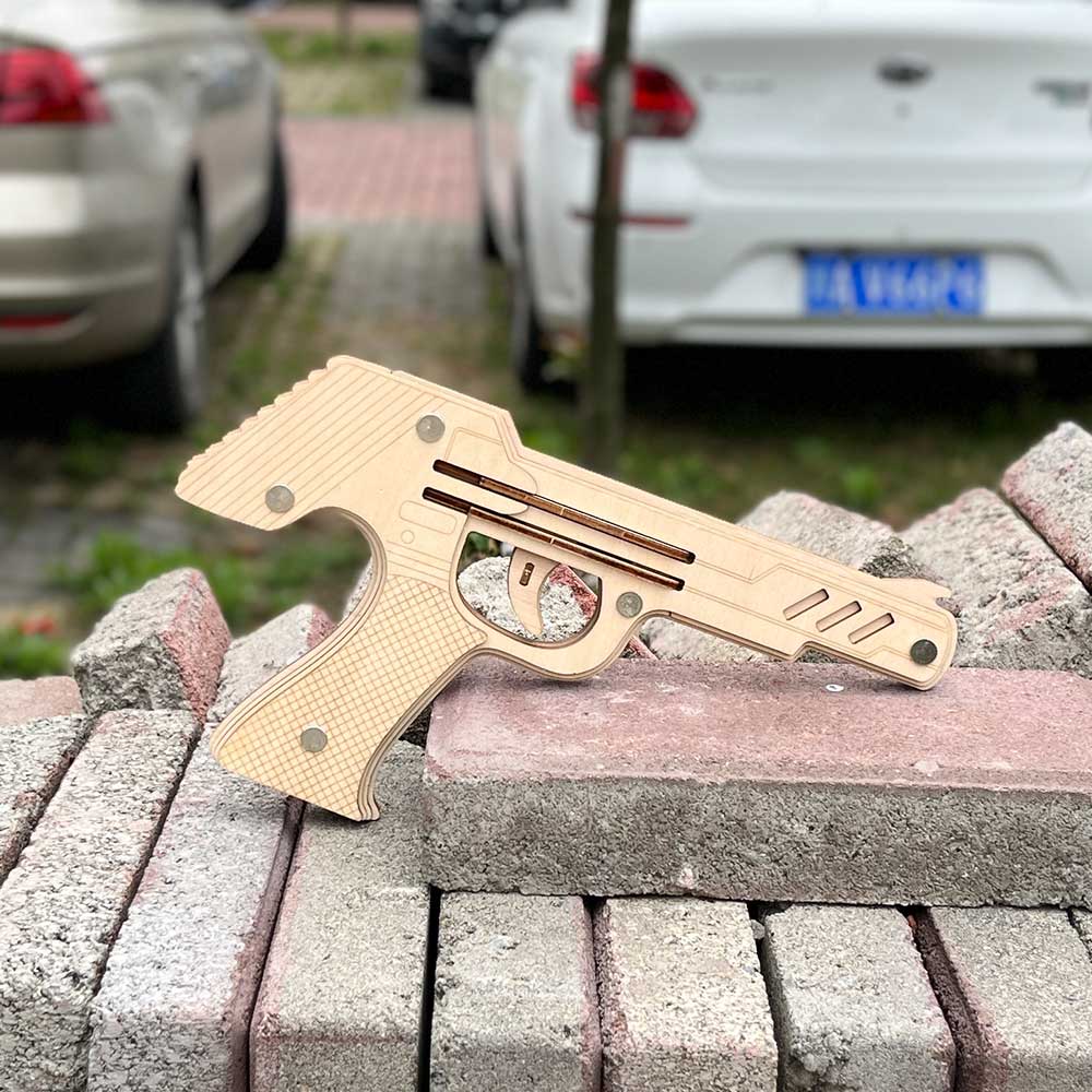 DIY 3D Semi-auto Rubber Band Pistol Model Kit - Tophatter Daily Deals