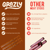 Plain Beef Meat Sticks - 100% Grass-Fed & Finished Health & Wellness - Tophatter Daily Deals