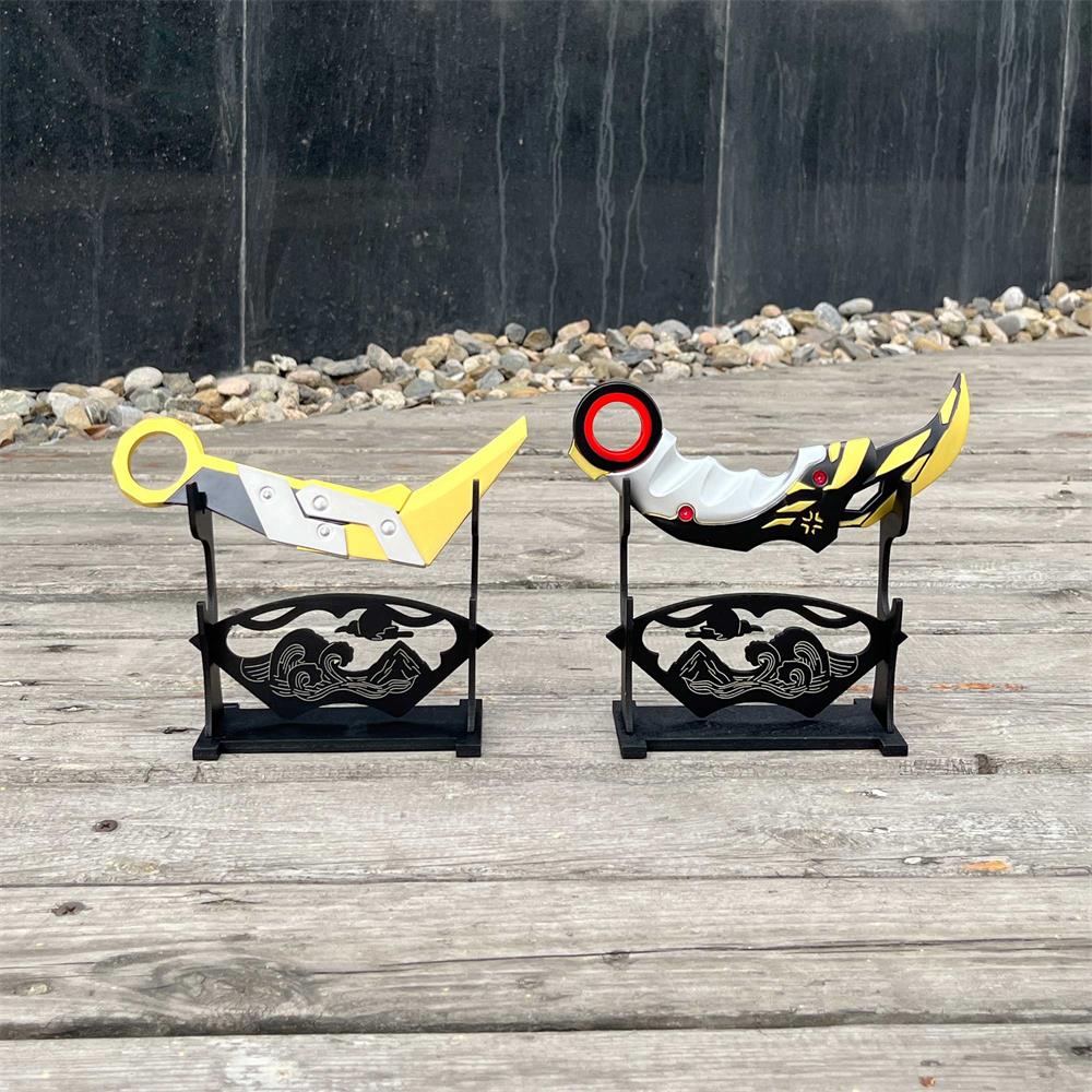 2-Layer Wooden Landscape Pattern Weapon Display Holder - Tophatter Daily Deals