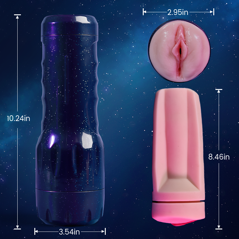 Acmejoy - 【Silicone Channel】 Midnight Blue 10 Vibration Male Stroker Masturbator Masturbation Cup - Tophatter Daily Deals
