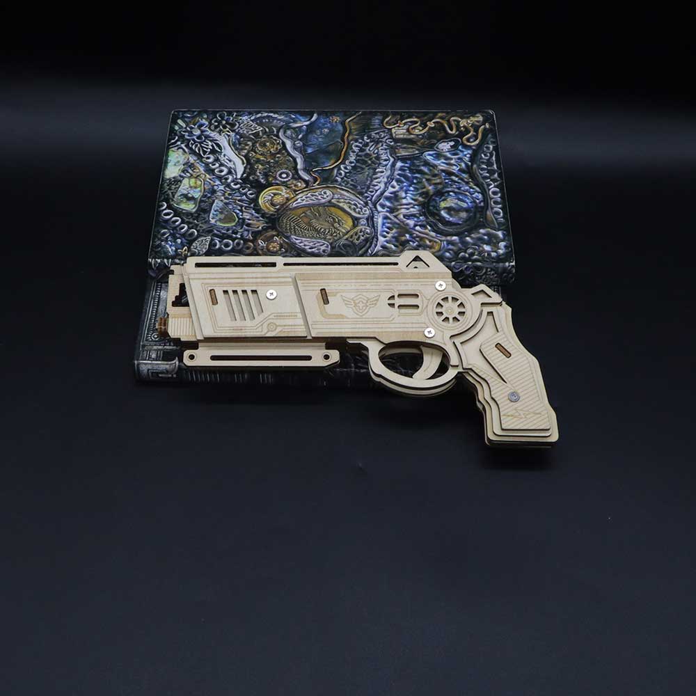 3D Wooden Rubber Band Gun Model Kit - Tophatter Daily Deals