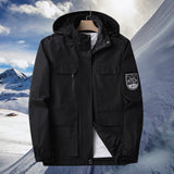 Waterproof Men's Rain Jacket - Hooded Colorblock, Packable - Tophatter Daily Deals