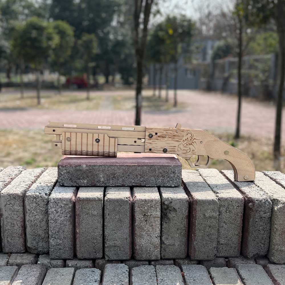 Wooden Mossberg Shotgun Rubber Band Gun Model Kit - Tophatter Daily Deals