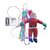 Climbing Santa LED Ladder Lights - 1m Festive Holiday Decoration for Indoor & Outdoor Use, 8 Lighting Modes, Remote Controlled Seasonal Decor - Tophatter Daily Deals