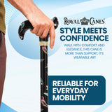 HD Pattern Designer Cane - Matching Handle & Shaft - Durable Adjustable Aluminum - Tophatter Daily Deals