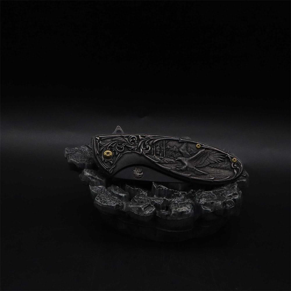 3D Sculpture Eagle Relief Folding Knife - Tophatter Daily Deals