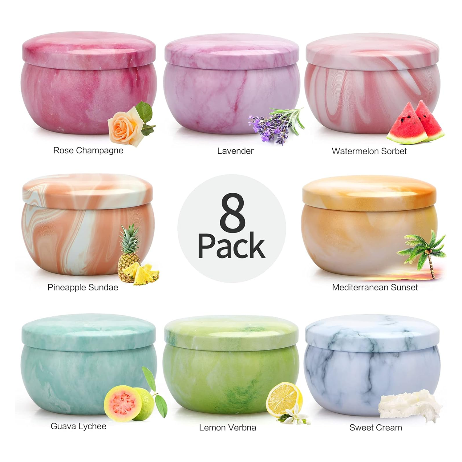 Aromatherapy Oil Candles - 8 Pack Scented Candles Gifts Set 120 Hours Burning Time Home - Tophatter Daily Deals