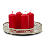 Set of 4 Red Pillar Candles | Unscented Wax Candles for Home & Events - 5x10cm Candle - Tophatter Daily Deals
