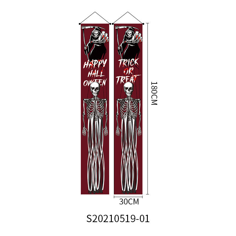 Halloween Doorway Banners Pair Oxford Cloth 180x30cm 12 Style 3D Changing Face Moving Picture Frame - Tophatter Daily Deals