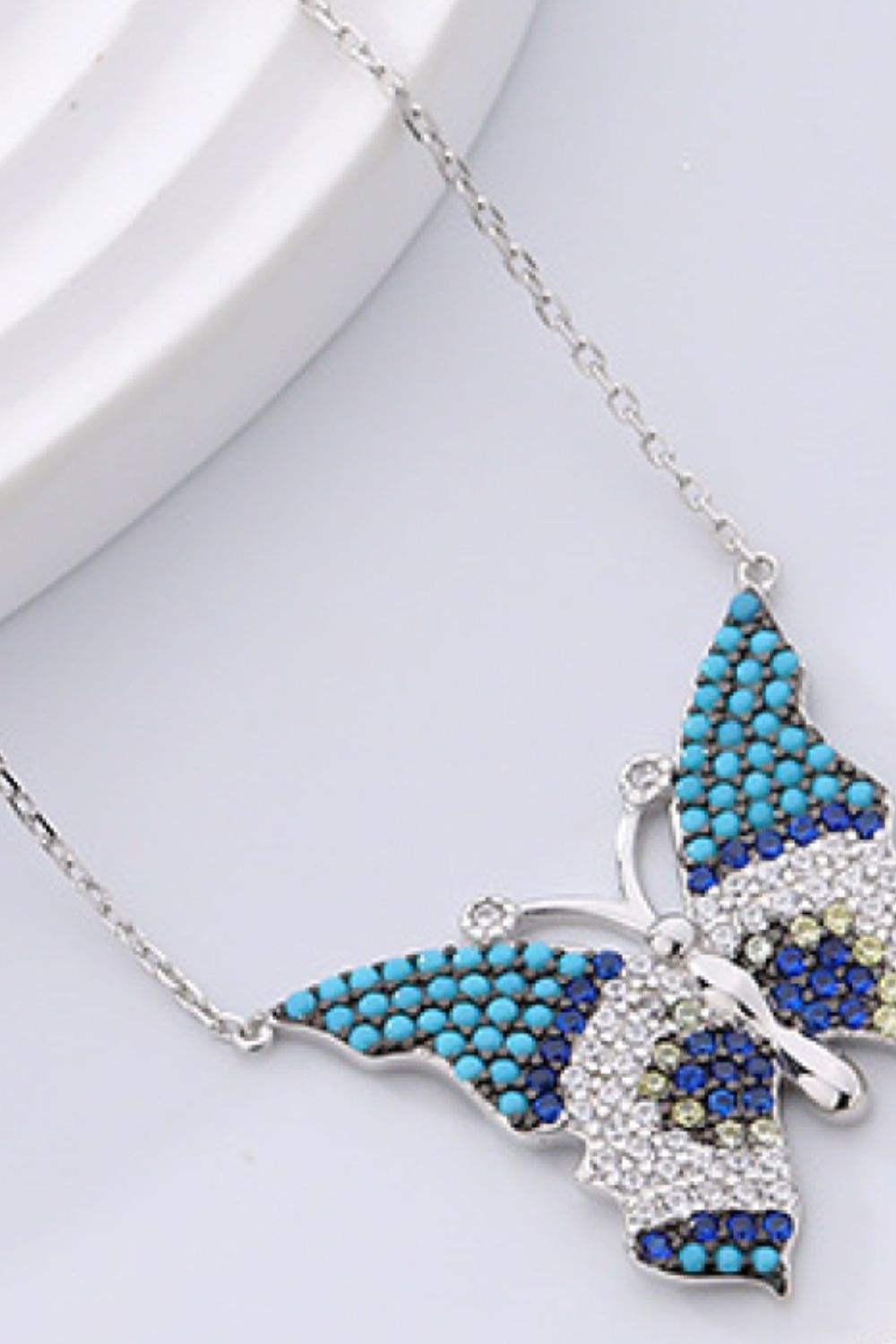 Butterfly Pendant Zircon Necklace Necklaces - Tophatter Daily Deals