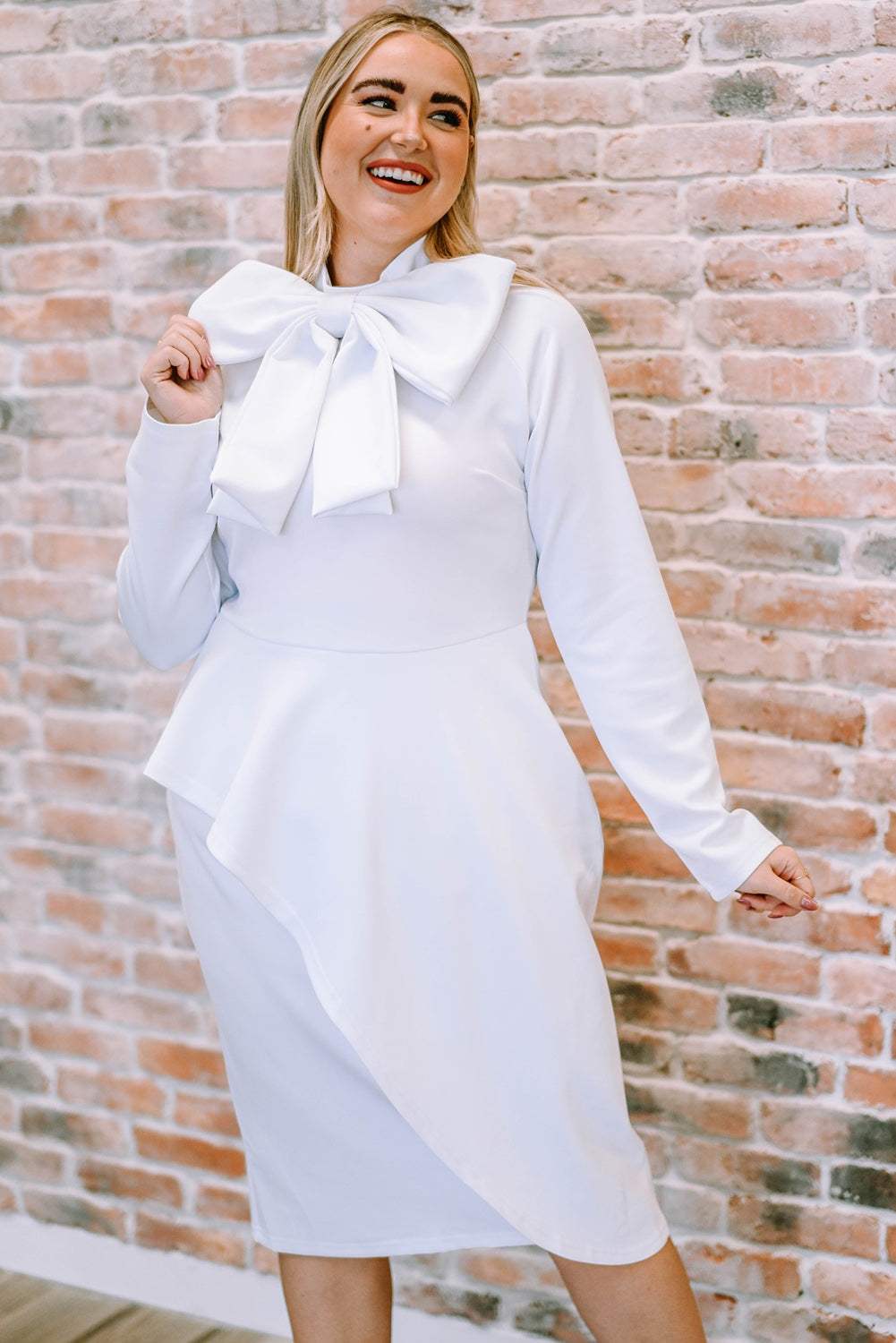 Bow Detail Long Sleeve Dress Casual Dresses - Tophatter Daily Deals