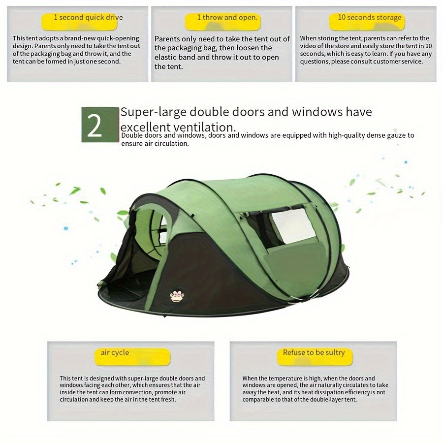 Pop-Up Boat Tent 4-Person Quick Setup Camping Shelter Camping & Hiking > Tents & Camp Furniture - Tophatter Daily Deals