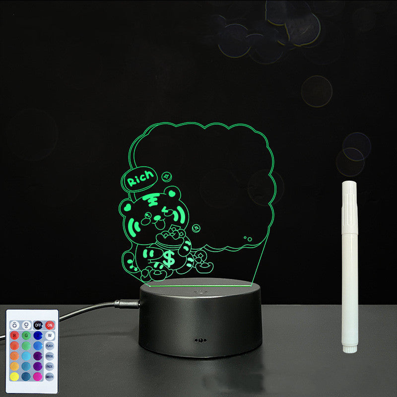 3D Acrylic Board Handwriting Message Board LED Light Style9 Black B 0 - Tophatter Daily Deals