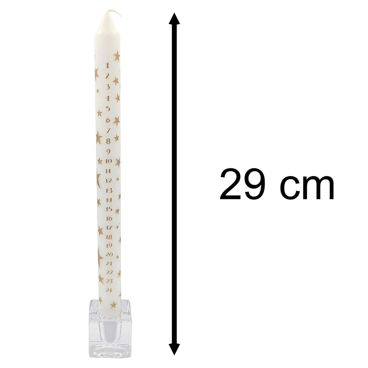 Gold Star Advent Dinner Candle | Numbered Christmas Calendar Candle - 29cm Advent Candle - Tophatter Daily Deals