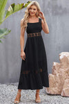 Flower Crochet Wide Strap Midi Dress Casual Dresses - Tophatter Daily Deals