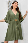 Plus Size Surplice Neck Half Sleeve Dress Casual Dresses - Tophatter Daily Deals