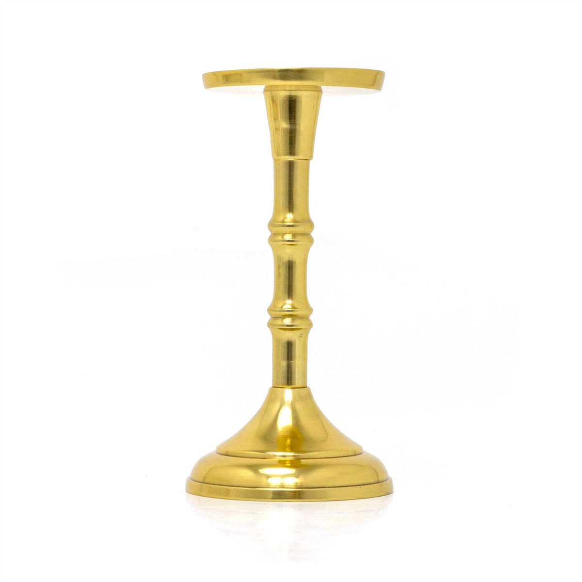 Gold Metal Dinner Candlestick | Pillar Candle Holder Aluminium Candlestick 20cm Candlestick - Tophatter Daily Deals