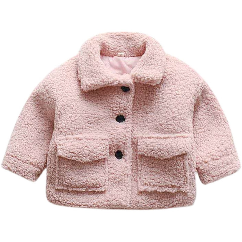 Baby Foreign Style Korean Version Plus Fleece Thickened Solid Color Top 0 - Tophatter Daily Deals