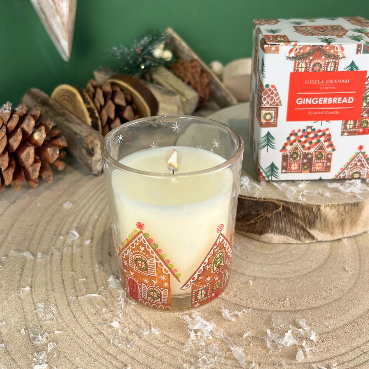 Gingerbread House Christmas Candle | Gingerbread Scented Candle Holder - 7cm Scented Candle - Tophatter Daily Deals