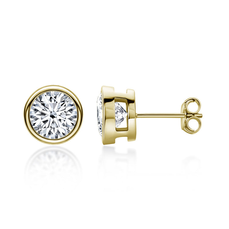 0.5-2 Carat 925 Sterling Silver Personalized Design Earrings Golden 0 - Tophatter Daily Deals