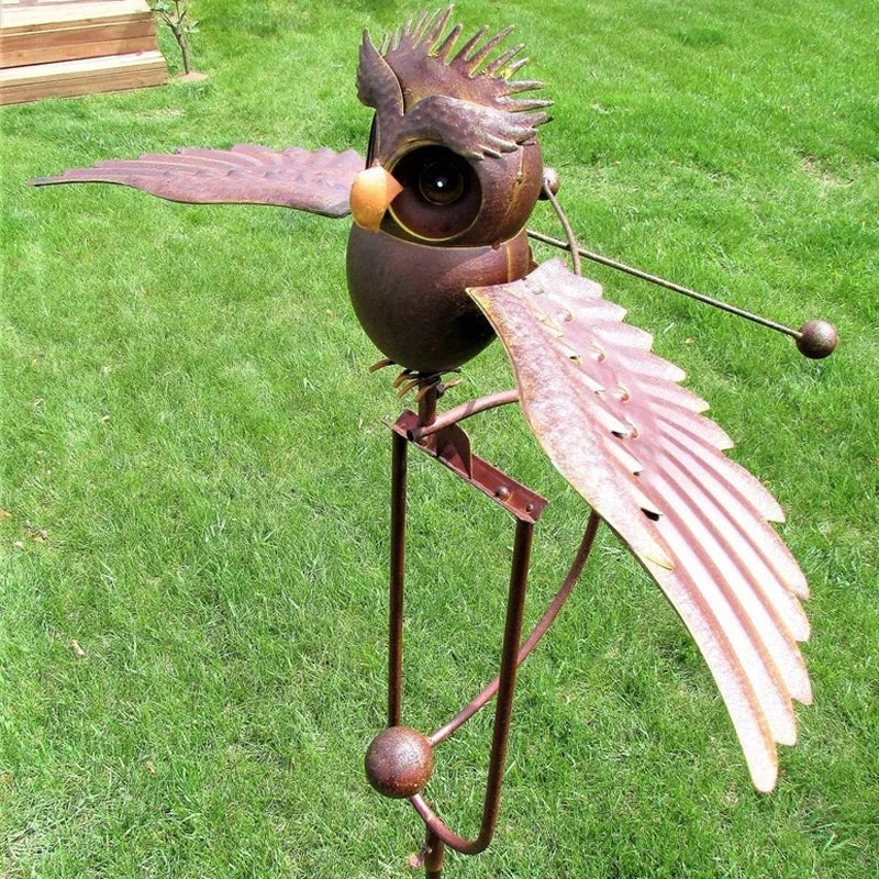 Eagle Wind Spinner Garden Stake Outdoor Patio Decor Standing Owl - Tophatter Daily Deals