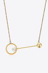 Fashionable Stainless Steel Pearl Necklace Gold One Size Necklaces - Tophatter Daily Deals