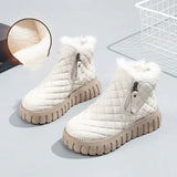 Warm Cozy Women's Ankle Boots – Quilted Faux Fur, Winter White - Tophatter Daily Deals