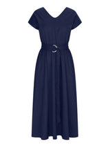 Ruched V-Neck Cap Sleeve Dress Casual Dresses - Tophatter Daily Deals