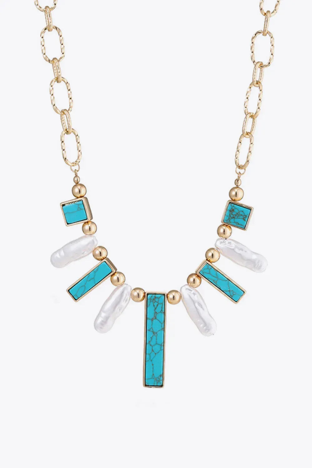 Turquoise Alloy Necklace Necklaces - Tophatter Daily Deals