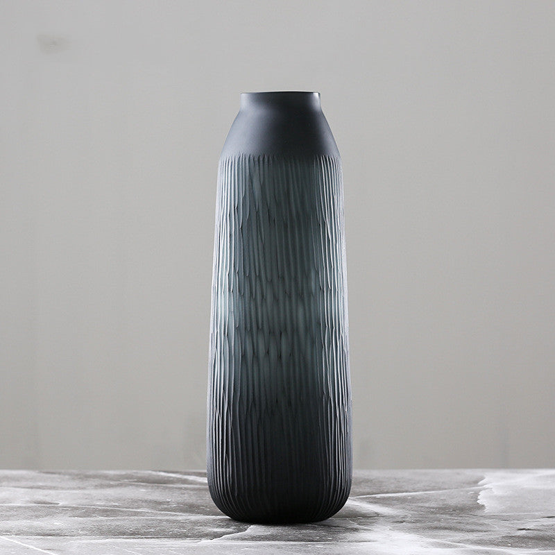 Black Small Mouth Glass Vase Home CQA56191 0 - Tophatter Daily Deals