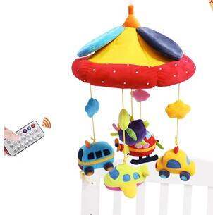 Baby Music Rotating Fabric Bedside Bell Newborn Comfort Toy Automobile Aircraft USB 0 - Tophatter Daily Deals