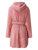 Tie Waist Hooded Robe Sleep Dresses - Tophatter Daily Deals