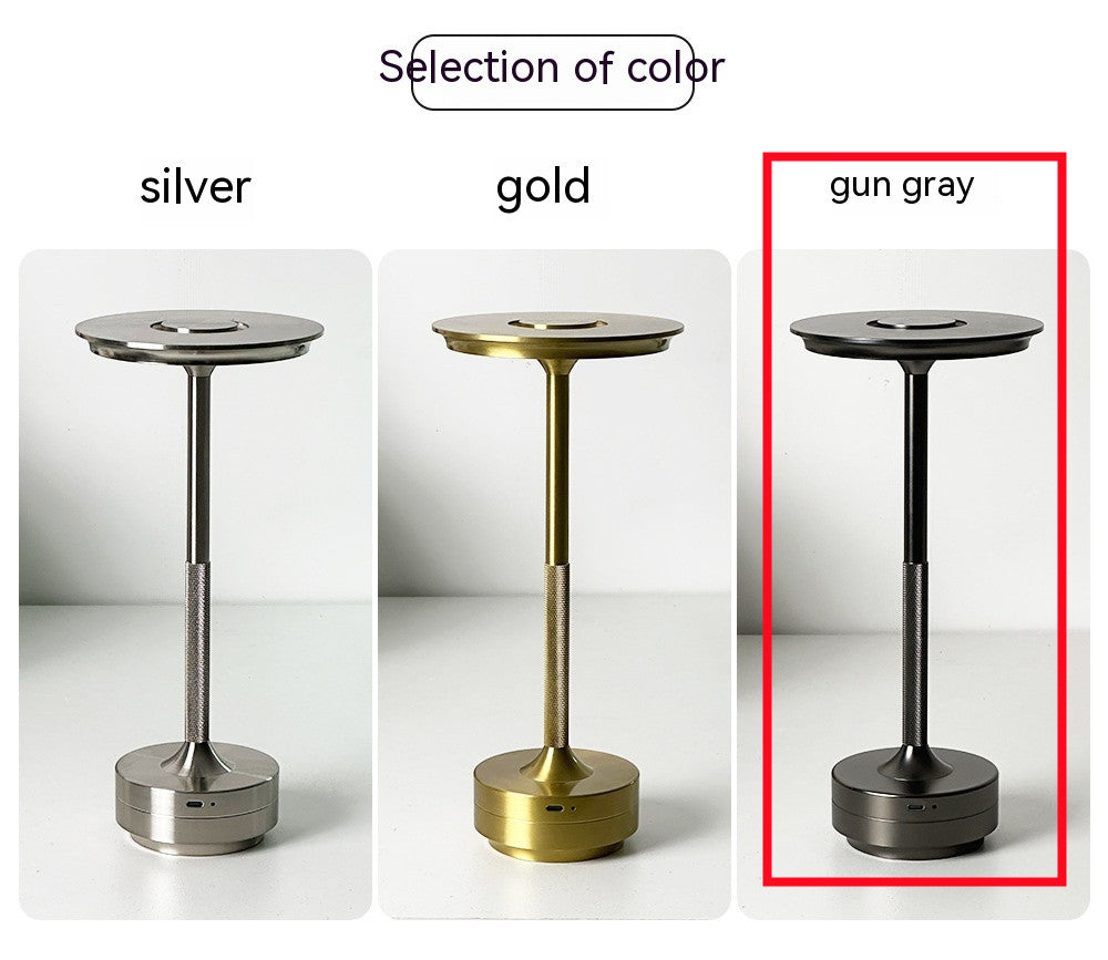 All Aluminum I-shaped Touch Table Lamp USB Charging Touch Three Colors Knurled Table Lamp Gun Gray 0 - Tophatter Daily Deals