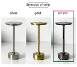 All Aluminum I-shaped Touch Table Lamp USB Charging Touch Three Colors Knurled Table Lamp Gun Gray 0 - Tophatter Daily Deals