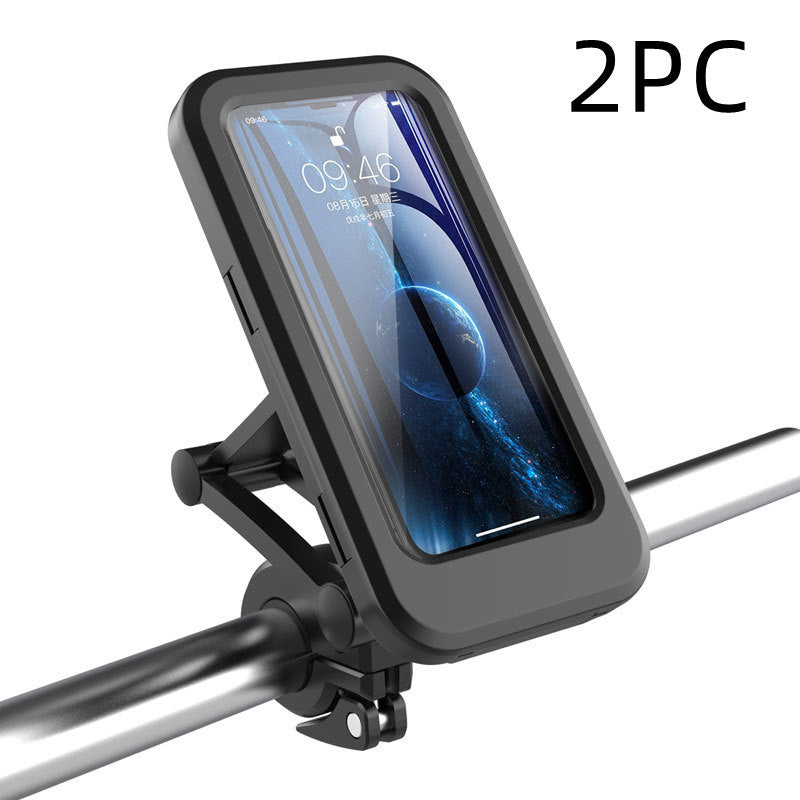 Bicycle Mobile Phone Holder Waterproof Motorcycle Mobile Phone Navigation Support Black 2PC L code universal 0 - Tophatter Daily Deals