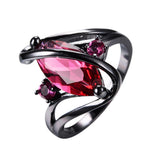 Black Gold S Shaped Zircon High End Diamond Ring For Men Orange 0 - Tophatter Daily Deals