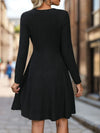 Cutout Long Sleeve Knee Length Dress Casual Dresses - Tophatter Daily Deals