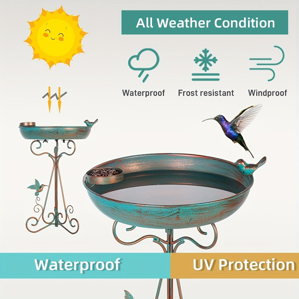Bird Bath with Feeder Pedestal Garden Ornaments - Tophatter Daily Deals