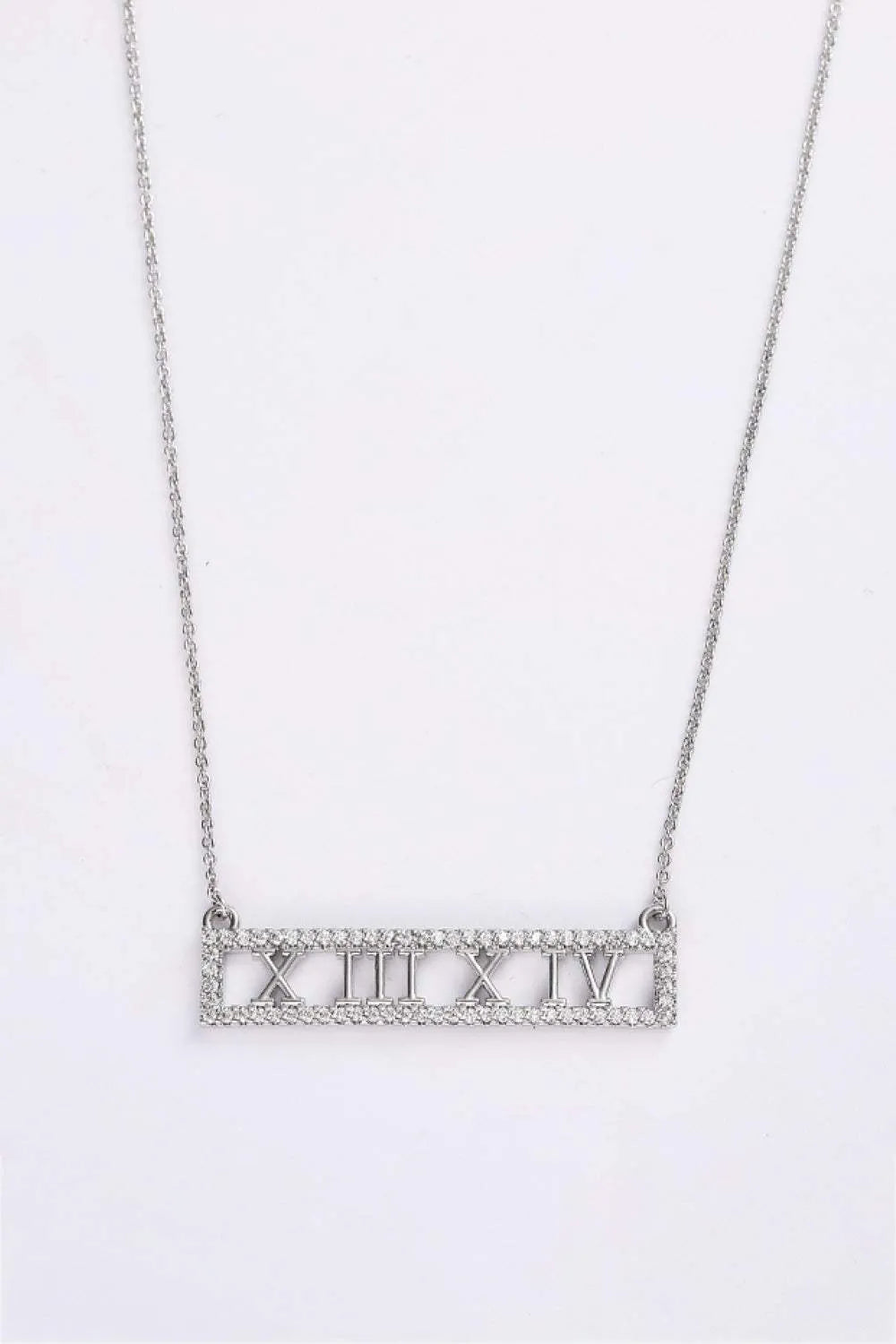 Inlaid Cubic Zirconia Bar Pendant Necklace Necklaces - Tophatter Daily Deals