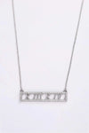 Inlaid Cubic Zirconia Bar Pendant Necklace Necklaces - Tophatter Daily Deals