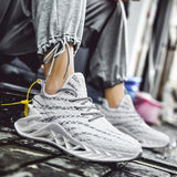 Blade Bottom Men's Trendy Sports Casual Shoes Reflective Lightweight Breathable Running Shoes Grey 0 - Tophatter Daily Deals