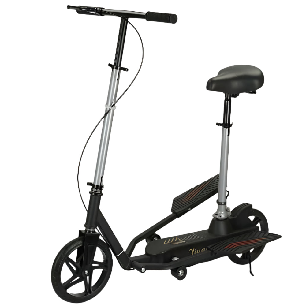 Black Stainless Steel Scooter with Rear Suspension Riding Scooters - Tophatter Daily Deals